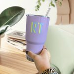 Personalized Shadow Monogram Staniniess Steel 30oz Tumbler with Straw Best Friend Graduation Gift for Her
