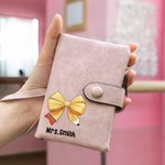Personlig Tri-Fold Coquette Bow Pencil Leather Plånbok med namn och korthållare Läraruppskattning Tillbaka till skolan Present till lärare