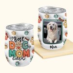 Vaso personalizado Best Dog Mom Ever 3D Effect 12oz con foto y nombre Regalo de cumpleaños para el Día de la Madre para amantes de los perros
