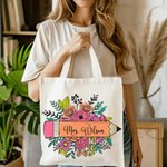 Personalisierte Hilfe für kleine Köpfe wachsen Blumen Bleistift Canvas Tragetasche mit Namen Lehrer Tag Schule Saison Geschenk für Lehrer