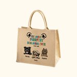 Personalisierte Die meisten Purrfect Hund Mama jemals Jute Tote Tasche mit 1-6 Hundenamen große Kapazität Geburtstag Reisezubehör Geschenk für Hundeliebhaber