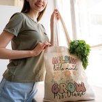 Personalized Helping Little Minds Grow Floral Canvas Tote Bag Back to School Appreciation Graduation Gift for Teacher