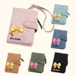 Personlig Tri-Fold Coquette Bow Pencil Leather Plånbok med namn och korthållare Läraruppskattning Tillbaka till skolan Present till lärare