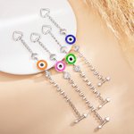 Personlig Evil Eye Sterling Silver navnearmbånd med hjerte og skall sjarm bursdag jubileum vennskapsgave til beste venn