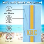 Serviette de Plage et Sac Personnalisés avec Monogramme et Rayures Essentiels Vacances d’Été Cadeau d’Anniversaire pour Elle