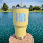 Personalized Shadow Monogram Staniniess Steel 30oz Tumbler with Straw Best Friend Graduation Gift for Her