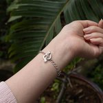 Personlig Evil Eye Sterling Silver navnearmbånd med hjerte og skall sjarm bursdag jubileum vennskapsgave til beste venn