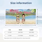 Gepersonaliseerde Sisters By Heart Cartoon Zachte Sneldrogende Zandvrije Strandhanddoek met 1-6 Meisjes Vakantie Strand Accessoires Cadeau voor Vriendin