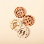 Personalized Handmade with Love Wooden Buttons Set of 10 Clothing Labels Gift for Mother Grandma Knitting Crocheting Lovers