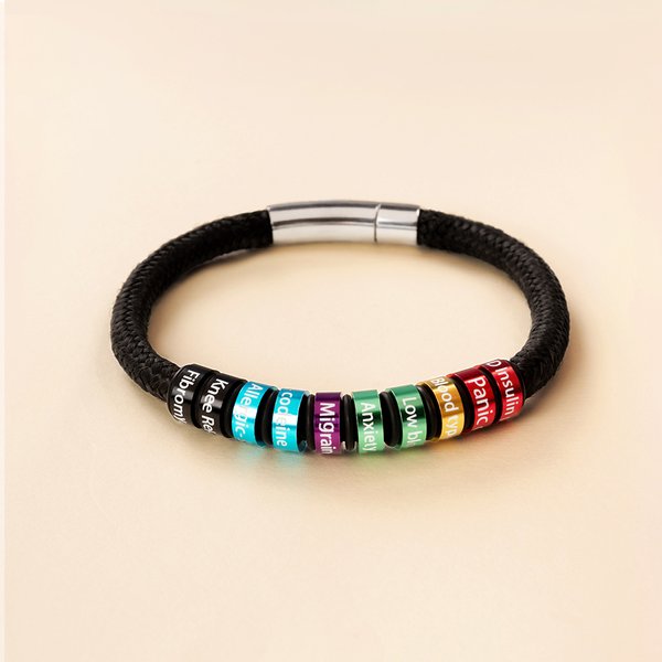 Gepersonaliseerde medische noodsituatie alarm ID armband met gegraveerde tekst & 1-10 ringen Emergency Survival Gift voor mannen vrouwen