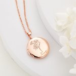 Personalisierte Foto Medaillon Halskette mit Geburtsblume und Text Gravur Geburtstag Jahrestag Geschenk für Damen