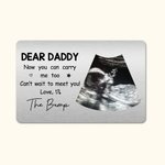 Gepersonaliseerde Can't Wait To Meet You B-ultrasound foto naam portemonnee kaart pasgeborene cadeau voor eerste vader moeder