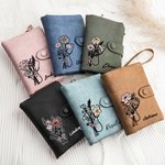 Gepersonaliseerde Tri-Fold Stethescope Strik Geboorte Bloemen Boeket Leren Portemonnee met Naam Verpleegkundige Week Bedankje Cadeau voor Verpleegkundige Arts