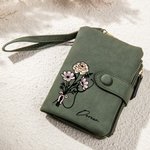 Gepersonaliseerde Tri-Fold Stethescope Strik Geboorte Bloemen Boeket Leren Portemonnee met Naam Verpleegkundige Week Bedankje Cadeau voor Verpleegkundige Arts