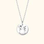 Personalised Birth Flowers Necklace with Engraved 1-3 Names Birthday Best Friend Jewellery Gift for Her