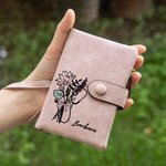 Gepersonaliseerde Tri-Fold Stethescope Strik Geboorte Bloemen Boeket Leren Portemonnee met Naam Verpleegkundige Week Bedankje Cadeau voor Verpleegkundige Arts