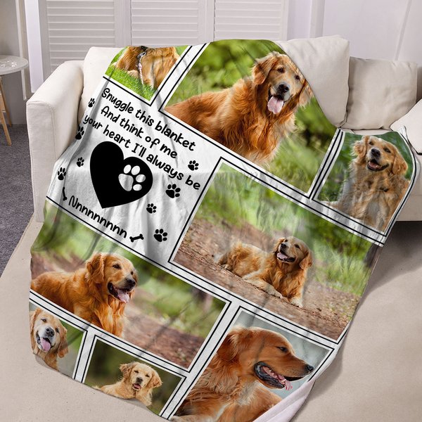 Coperta personalizzata Snuggle This Blanket And Think Of Me Pet 8 foto morbida coperta con nome Compleanno regalo commemorativo per l'amante degli ani