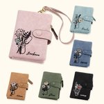 Gepersonaliseerde Tri-Fold Stethescope Strik Geboorte Bloemen Boeket Leren Portemonnee met Naam Verpleegkundige Week Bedankje Cadeau voor Verpleegkundige Arts