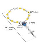 Personalizada Foto Birthstone Auto Car Rosario pulsera con colgante de la Cruz Memorial regalo para la familia amigo