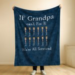 Gepersonaliseerd Als Opa Papa Het Niet Kan Repareren Gereedschap Deken met 1-12 Kindernaam Vaderdag Verjaardagscadeau voor Papa Opa