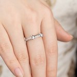 Personalizada de plata esterlina de hueso de perro Anillo de impresión de la pata con el nombre grabado regalo de cumpleaños para el gato perro amante