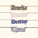 Personalized Colorful Minimalist Gothic Style Old English Necklace Birthday Anniversary Gift for Couple Friend