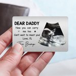 Gepersonaliseerde Can't Wait To Meet You B-ultrasound foto naam portemonnee kaart pasgeborene cadeau voor eerste vader moeder