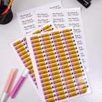 Personalisierte niedlichen Regenbogen Buntstift wasserdicht Lehrer Schule Bibliothek Etiketten Briefpapier mit Namen und Klasse Lehrertag Geburtstag Geschenk für Lehrer