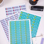 Personalisierte niedlichen Regenbogen Buntstift wasserdicht Lehrer Schule Bibliothek Etiketten Briefpapier mit Namen und Klasse Lehrertag Geburtstag Geschenk für Lehrer