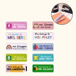 Personalisierte niedlichen Regenbogen Buntstift wasserdicht Lehrer Schule Bibliothek Etiketten Briefpapier mit Namen und Klasse Lehrertag Geburtstag Geschenk für Lehrer