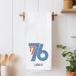 Personlig amerikansk flagga 1776 båge 100% bomull kökshandduk med text 4 juli självständighetsdag present till familj vän