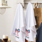 Personlig amerikansk flagga 1776 båge 100% bomull kökshandduk med text 4 juli självständighetsdag present till familj vän