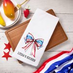 Personlig amerikansk flagga 1776 båge 100% bomull kökshandduk med text 4 juli självständighetsdag present till familj vän