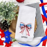Personlig amerikansk flagga 1776 båge 100% bomull kökshandduk med text 4 juli självständighetsdag present till familj vän