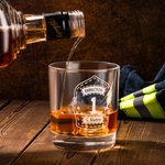Vaso de Whisky de 10oz con Escudo de Casco de Bombero Personalizado Grabado con Número de Rango y Texto Regalo de Cumpleaños y Agradecimiento para Bom