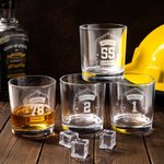 Vaso de Whisky de 10oz con Escudo de Casco de Bombero Personalizado Grabado con Número de Rango y Texto Regalo de Cumpleaños y Agradecimiento para Bom