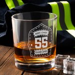Vaso de Whisky de 10oz con Escudo de Casco de Bombero Personalizado Grabado con Número de Rango y Texto Regalo de Cumpleaños y Agradecimiento para Bom