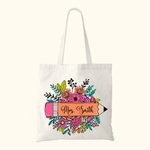 Personalisierte Hilfe für kleine Köpfe wachsen Blumen Bleistift Canvas Tragetasche mit Namen Lehrer Tag Schule Saison Geschenk für Lehrer