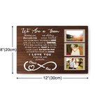 Tableau en Toile Personnalisé avec Nom et Photos Art Mural de Canevas Décor de Mur Cadeau Anniversaire Mariage pour Couple