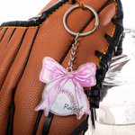 Personalisierte Basketball Volleyball Coquette Bogen Schlüsselanhänger mit Namen Geburtstag Party Geschenk für Sportliebhaber