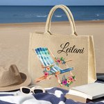 Henkilökohtainen Aurinkolasit Rantatuoli Flip Flops Suuri Juutti Kangaskassi nimi Kesäloma Matkailu Accessory lahja hänelle