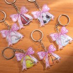 Personalisierte Basketball Volleyball Coquette Bogen Schlüsselanhänger mit Namen Geburtstag Party Geschenk für Sportliebhaber