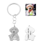 Personalisierter Schlüsselanhänger mit Haustier Foto und Text Gravur Geschenk für Tierliebhaber