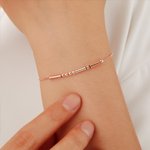 Bracelet Minimaliste Personnalisé avec Message Secret en Morse Cadeau d'Amitié à Longue Distance pour les Femmes