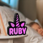 Lampe de Nuit LED en Impression 3D Personnalisée avec Nom de Licorne Décoration Bureau Chambre d'Enfant Cadeau d'Anniversaire pour Enfant