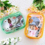 Personlig Tecknad Kvinna Flicka Födelse Blomma Klar Vattentät Sminkväska med Namn Resesaker Bröllop Fest Resa Present till henne