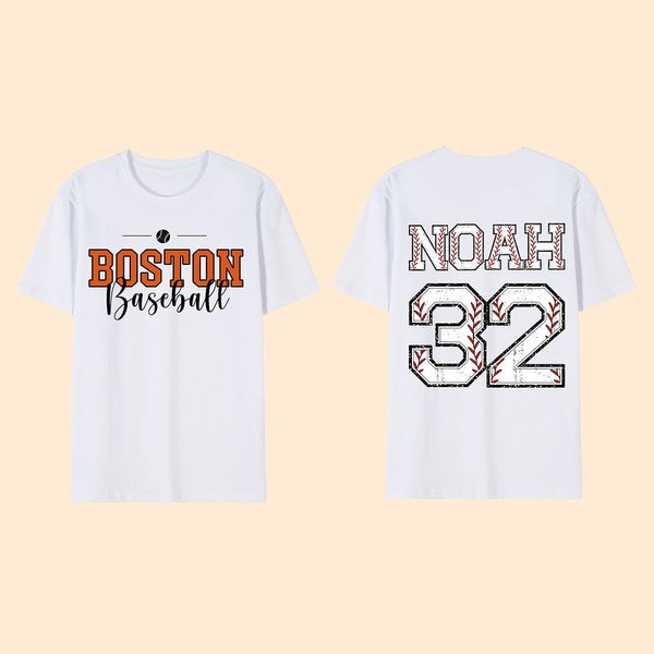 Camiseta personalizada de béisbol 100% algodón para niños y adultos con nombre y número, regalo de cumpleaños para un equipo de béisbol.
