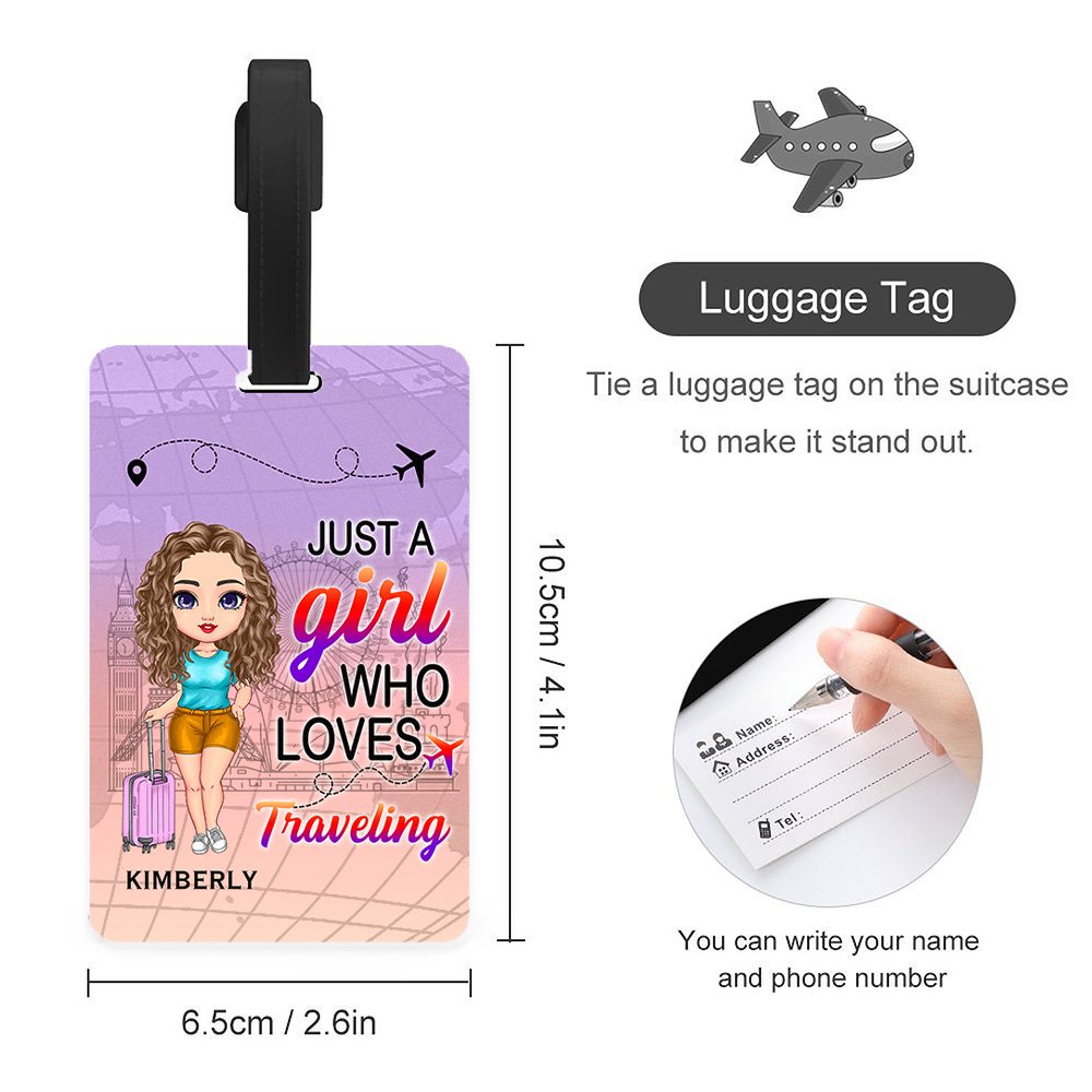 Henkilökohtainen värikäs Vain henkilö, joka tykkää matkustaminen matkatavaroiden Tag kanssa nimi Travel Accessory Syntymäpäivä lahja Travel Loverille 7