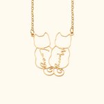 Personalisierte Silhouette Halskette mit Haustier-Anhänger und Namen Geburtstag Geschenk für Hund und Katze Haustier Liebhaber