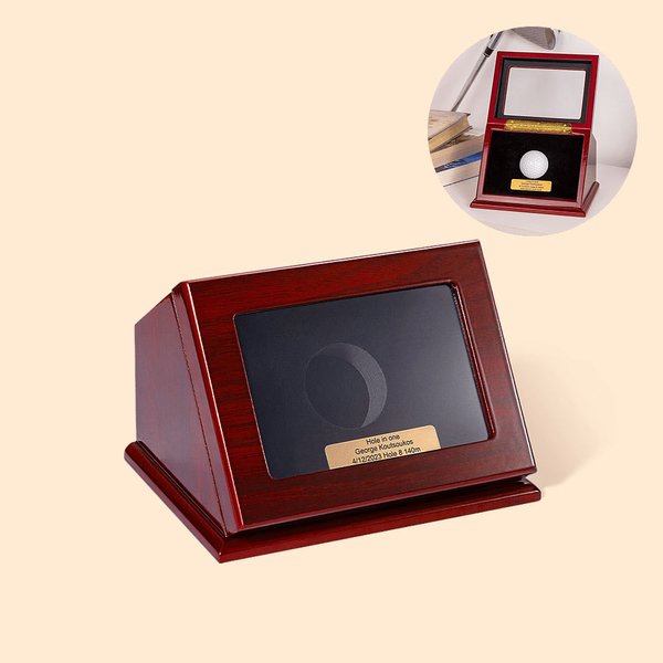 Personalised Golf Ball Wooden Display Case with Engraved Plaque Birthday Anniversary Father's Day Gift for Golf Lover